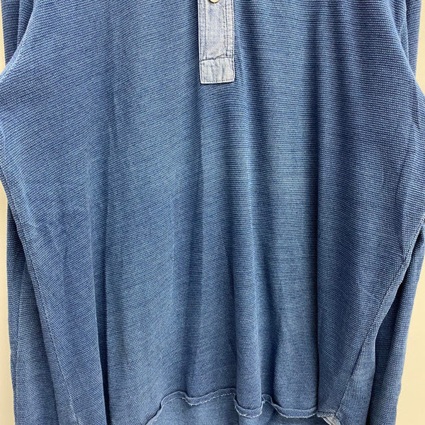 【曜日割引対象外】 ダブルアールエル RRL 初期 デニム切替 マチ付き 長袖カットソー ブルー XLサイズ 201MT-4088 VB
