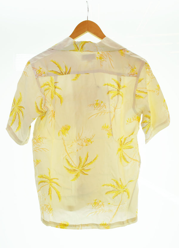 メゾンキツネ MAISON KITSUNE アロハシャツ ハワイアンシャツ ベージュ KMH30500 半袖シャツ ベージュ SSサイズ 103MT-1972