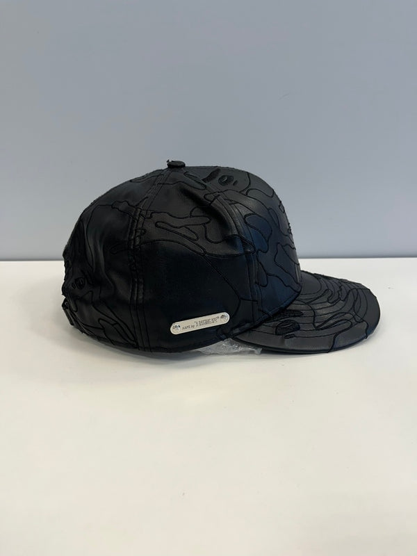 ア ベイシング エイプ A BATHING APE New Era ニューエラ 合皮 レザー 黒 AAPCPM4785XXD 帽子 メンズ帽子 キャップ ブラック 101hat-158