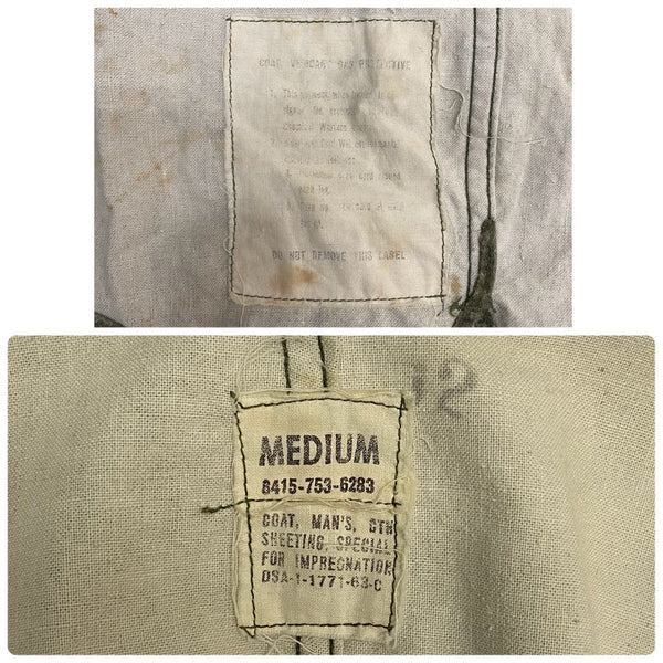 【曜日割引対象外】 ヴィンテージ vintage 60's US.ARMY ガスプロテクティブコート ジャケット グリーン Mサイズ 201MT-4889 VB