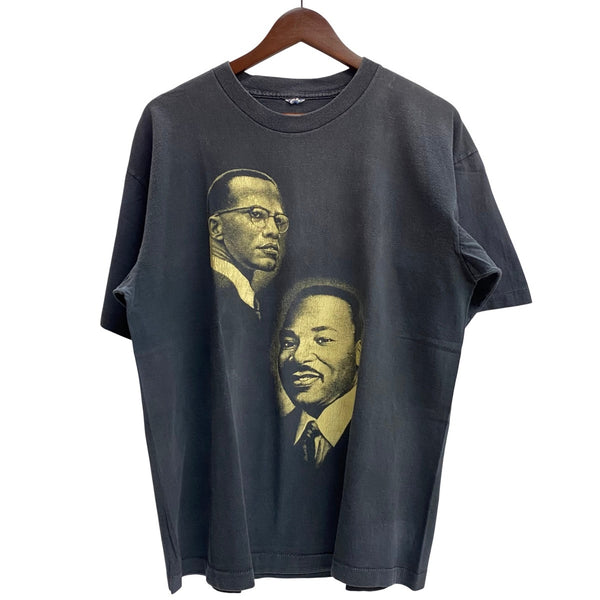 【曜日割引対象外】 ヴィンテージ vintage 90's Malcolm X Martin Luther king jr Tee Tシャツ ブラック 201MT-3973 VB