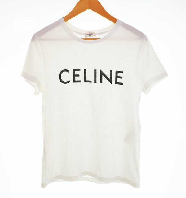 セリーヌ Céline CELINE エディ期 LOGO PRINT Tee ロゴ プリント Tシャツ  2X308916G Tシャツ ホワイト Sサイズ 103LT-135
