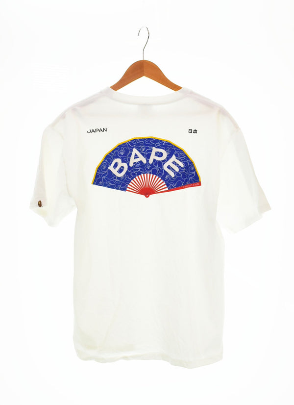 アベイシングエイプ A BATHING APE JAPANESE FAN TEE 半袖Tシャツ 白 Tシャツ ホワイト LLサイズ 103MT-1208