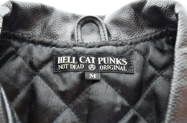 ヘルキャットパンクス HELLCATPUNKS ダブルライダースジャケット 牛革 黒 ジャケット ブラック Mサイズ 103LT-109