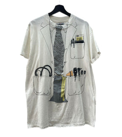 ヴィンテージ vintage 80's 80年代 LESLIE ARWIN VISCERA レスリーアーウィン Doctor ドクター アートT Hanes USA製 白 Tシャツ プリント ホワイト XLサイズ 104MT-1356