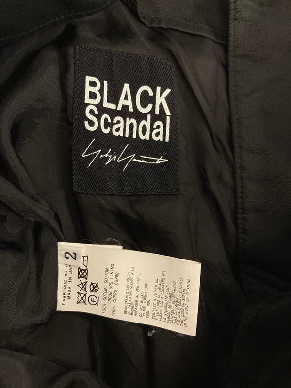 ヨウジ ヤマモト YOHJIYAMAMOTO BLACK Scandal BLACK 右前股マチスウェットパンツ 変形 黒 HC-P78-017 ボトムスその他 ブラック サイズ2 101MB-561
