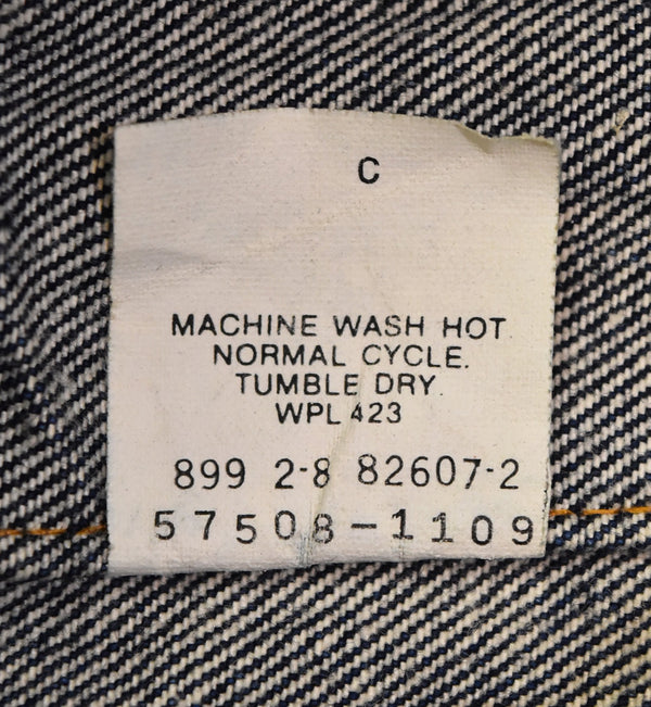 リーバイス Levi's 80s 57508-1109 ケミカルウォッシュ デニムジャケット Made in USA トラッカージャケット 80's USA製 ジャケット ブルー Lサイズ 103MT-3306