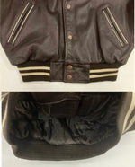 コンバース CONVERSE 90's 90年代 レザースタジャン varsity jacket VINTAGE ヴィンテージ   ジャケット ブラウン Mサイズ 101MT-5017