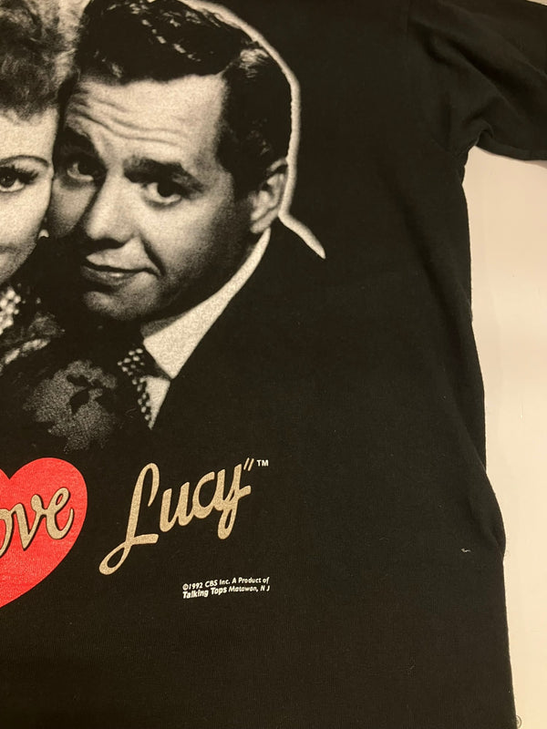 ヴィンテージ vintage 90's 90s FRUIT OF THE LOOM I LOVE LUCY ©1992 アイラブルーシー フォト 映画 ムービーT  Tシャツ ブラック Lサイズ 101MT-3203