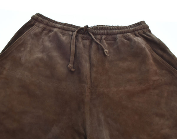 マレアエッレ MAREA ERRE ゴート スエード ショーツ 茶 ハーフパンツ ブラウン Lサイズ 103MB-542