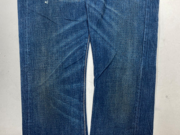 ダブルアールエル RRL DENIM PANTS デニム パンツ ボタンフライ ジーパン ジーンズ USA製 Ralph Lauren インディゴ 青 ロゴ デニム ブルー 29/34 104MB-237