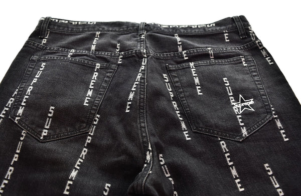 シュプリーム Supreme 20AW Logo Stripe Jacquard ロゴ ストライプ ジャガード デニム デニム ブラック 32 103MB-431