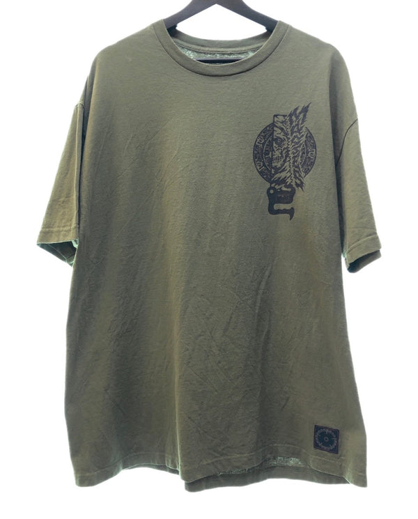 エムアンドエム M&M CUSTOM PERFORMANCE MASSES T-SHIRT SAW バックプリント 死神 グラフィック 緑 Tシャツ プリント カーキ LLサイズ 104MT-70