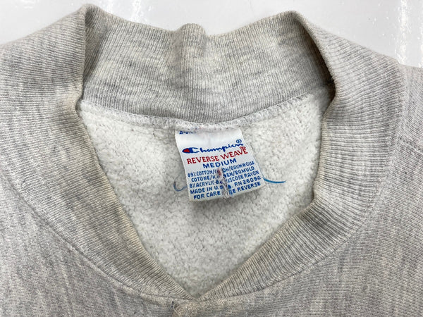 チャンピオン Champion 90's REVERSE WEAVE リバースウィーブ  刺繍タグ ヴィンテージ カレッジ スナップ カーディガン CORNELL 灰色 スウェット 刺繍 グレー Mサイズ 104MT-679