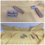 【曜日割引対象外】 ヴィンテージ vintage 50's MARK TWAIN レーヨンギャバ オープンカラーシャツ 長袖シャツ イエロー XLサイズ 201MT-4723 VB