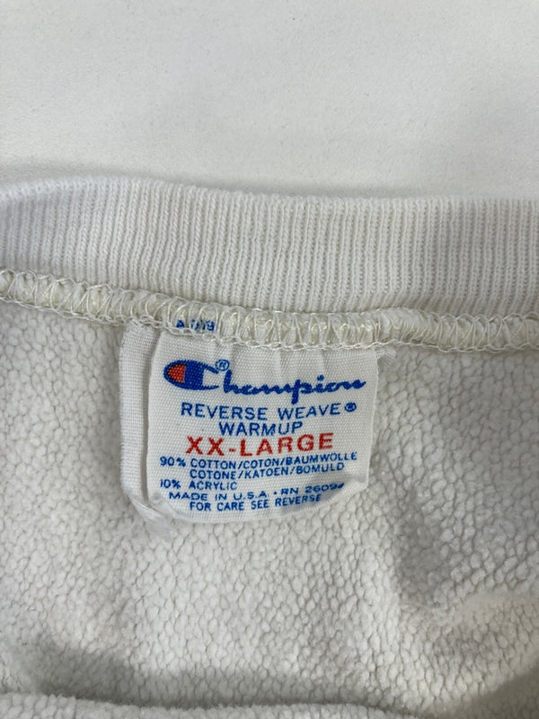 チャンピオン Champion 80s～ ヴィンテージ Vintage トリコタグ リバースウィーブ REVERSE WEAVE US古着 ワッペン刺繍 白 XXL スウェット ホワイト 3Lサイズ 101MT-3888