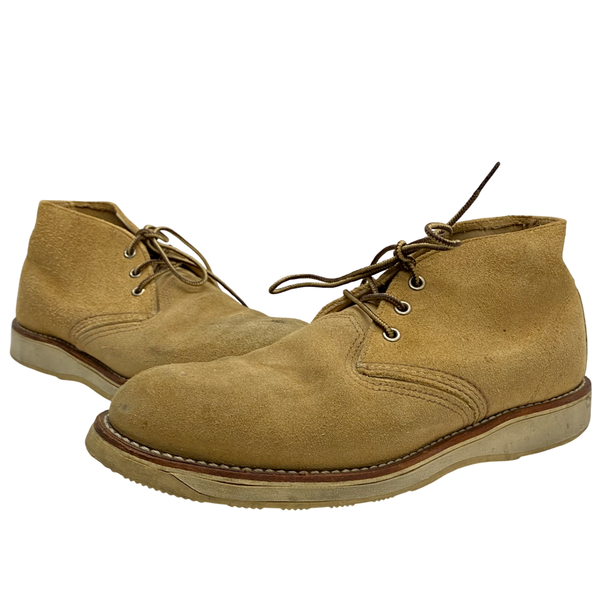 【曜日割引対象外】 レッドウィング RED WING WORK CHUKKA USA製 チャッカブーツ スエード 9 1/2D 3143 メンズ靴 ブーツ チャッカ ベージュ 27.5cmサイズ 201-shoes1372 VB