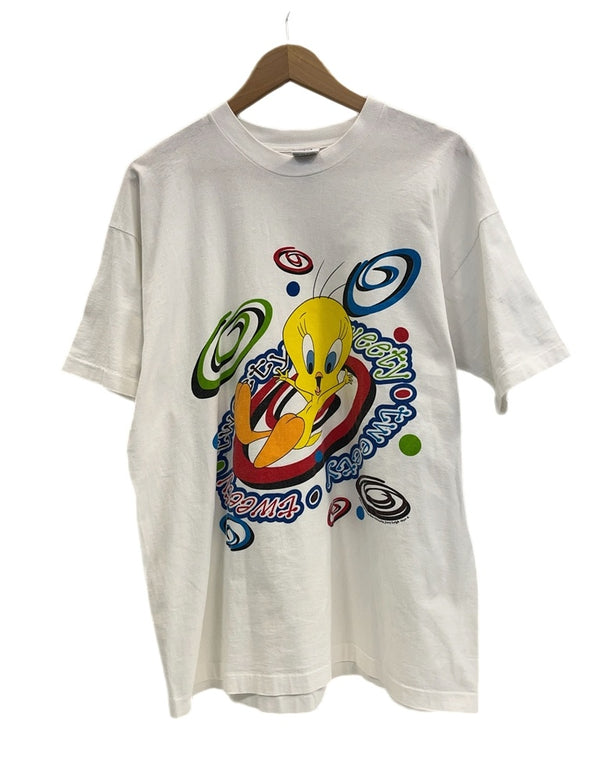 US US古着 90s ©1997 ヴィンテージ Vintage TWEETY トゥイーティ ルーニーチューンズ キャラT シングルステッチ XL Tシャツ ホワイト LLサイズ 101MT-4848