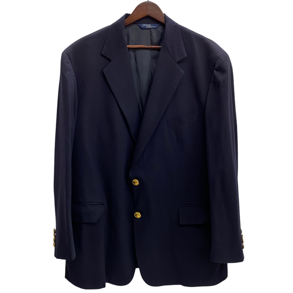 【曜日割引対象外】 ラルフローレン RALPH LAUREN 80's 90's 紺ブレ 金ボタン テーラードジャケット USA製 ジャケット ネイビー 201MT-4492 VB