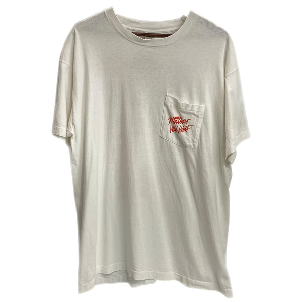 【曜日割引対象外】 US古着 90’s 90s 90年代 マルボロ Marlboro FRUIT OF THE LOOM ポケット Tシャツ ホワイト XLサイズ 201MT-3628 VB