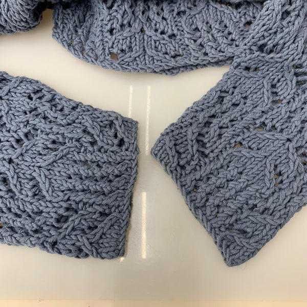 ダイリク DAIRIKU 21SS Flower Pattern Hand Knitting セーター ブルー Fサイズ 201MT-4810