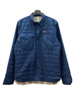 パタゴニア Patagonia 14AW REVERSIBLE QUILTING JACKET リバーシブル キルティング ジャケット 裏チェック ボタン アウター 紺 27500FA14 ジャケット ロゴ ネイビー Sサイズ 104MT-2157