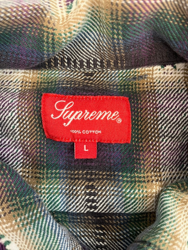 シュプリーム SUPREME Plaid Flannel Zip Up Shirt プレイドフランネルジップアップシャツ 長袖シャツ マルチカラー Lサイズ 101MT-4397