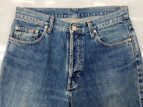 ダブルアールエル RRL DENIM PANTS デニム パンツ ボタンフライ ジーパン ジーンズ USA製 Ralph Lauren インディゴ 青 ロゴ デニム ブルー 31×32 104MB-353