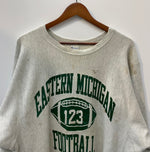 【曜日割引対象外】 チャンピオン Champion 90's REVERSE WEAVE USA製 EASTERN MICHIGAN スウェット グレー XXLサイズ 201MT-2914 VB