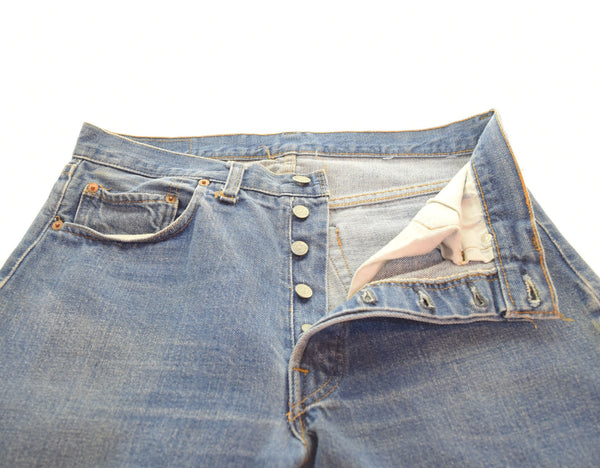 リーバイス LEVI'S 70's 501 66後期 70s ボタン裏6 ポケット裏チェーン 赤耳 セルビッジ デニム ブルー 34/34 103MB-526