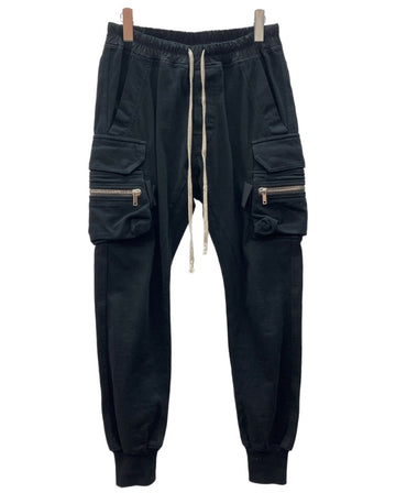 リックオウエンス Rick Owens 21SS MASTODON CARGO PANTS マストドン カーゴ パンツ スウェット ボタン ズボン 黒 無地 RU21S6396-BA カーゴパンツ ブラック US 38 104MB-384