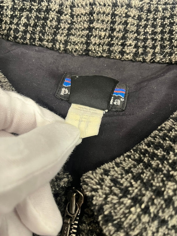 パタゴニア PATAGONIA 98年製 90s 90's USA製 ultra plush over shirt ウルトラプラッシュオーバーシャツ フリースジャケット チェック柄 XL ジャケット グレー 101MT-4803