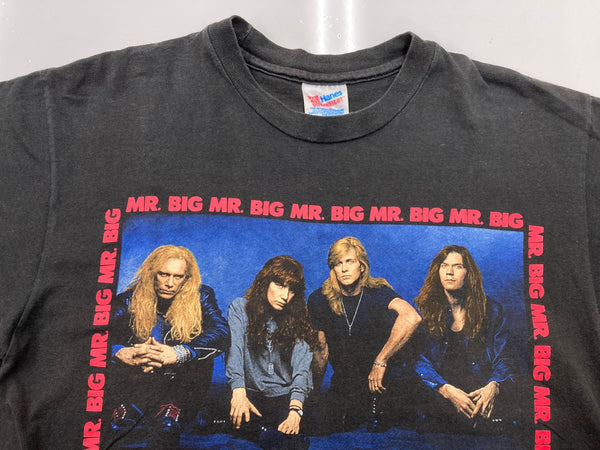 バンド band 90s 90年代 MR.BIG ミスター・ビッグ Bump Ahead バンT 音楽 両面プリント USA製 Hanes ヘインズ 黒 Tシャツ プリント ブラック Lサイズ 104MT-1833