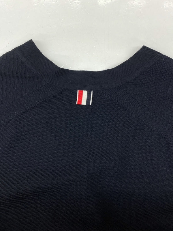 トムブラウン THOM BROWNE 4BAR WOOL CARDIGAN ライン ウール カーディガン Vネック ボタン 紺 MKC271A-00014415 サイズ 0 カーディガン ライン ネイビー 104MT-1084