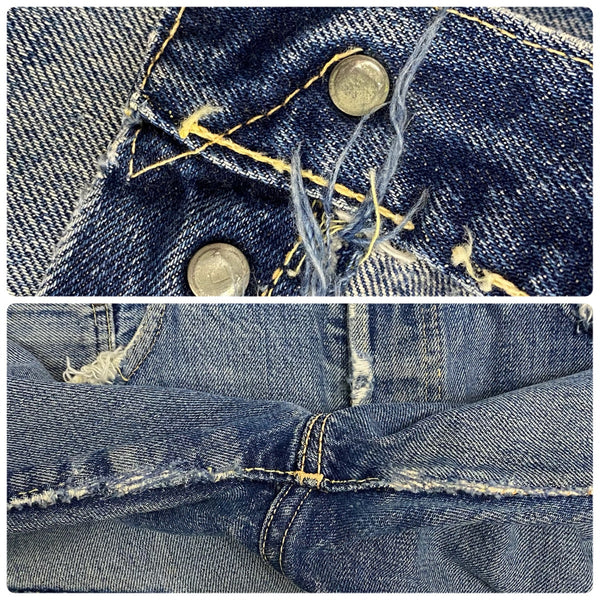 【曜日割引対象外】 リーバイス Levi's 60's 501XX 紙パッチ オフセット Vステッチ 隠しリベット足長R W32 デニム ブルー 201MB-1105 VB