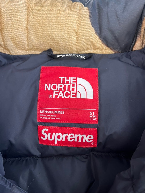 ノースフェイス THE NORTH FACE ×SUPREME 21AW  Bleached Denim Print Nuptse Jacket ブリーチ デニム プリント ヌプシ ジャケット ND52100I XL ジャケット マルチカラー LLサイズ 101MT-5015