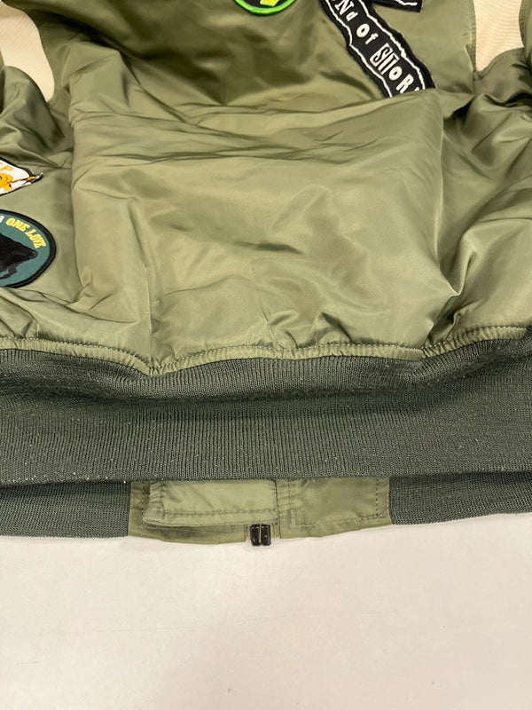ステューシー STUSSY ×ALPHA×fragment design 25周年記念 MA-1 フライトジャケット ボンバージャケット アルファ フラグメント 緑 0615-00-573-8335 ジャケット カーキ Lサイズ 101MT-5124
