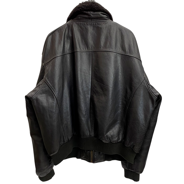 【曜日割引対象外】 リーバイス Levi's 90's 襟ボア付き 韓国製 レザージャケット フライト ジャケット ブラウン XLサイズ 201MT-4883 VB