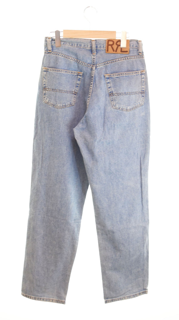 ダブルアールエル RRL 90s ストレートデニムパンツ TALONジッパー デニム ブルー 103MB-441