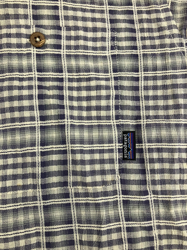 パタゴニア PATAGONIA 2000年製 00’s A/C Shirt  ACシャツ チェックシャツ シャドーチェック ポルトガル製 ORGANIC COTTON  52917 半袖シャツ グレー Mサイズ 101MT-4763