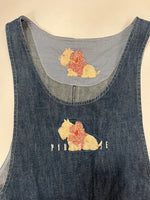 ピンクハウス PINK HOUSE デニムワンピース オーバーオール エプロンワンピース 刺繍 犬 青 P017TFA30 ワンピース ブルー 101LT-173