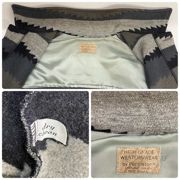 【曜日割引対象外】 ペンドルトン PENDLETON 80's HIGH GRADE WESTERN WEAR ネイティブ柄 USA製 ウール ジャケット グレー 201MT-4774 VB