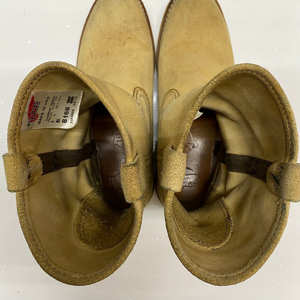 【曜日割引対象外】 レッドウィング RED WING ペコスブーツ スエード USA製 8168 メンズ靴 ブーツ ペコスタイプ ベージュ 25cmサイズ 201-shoes1520 VB