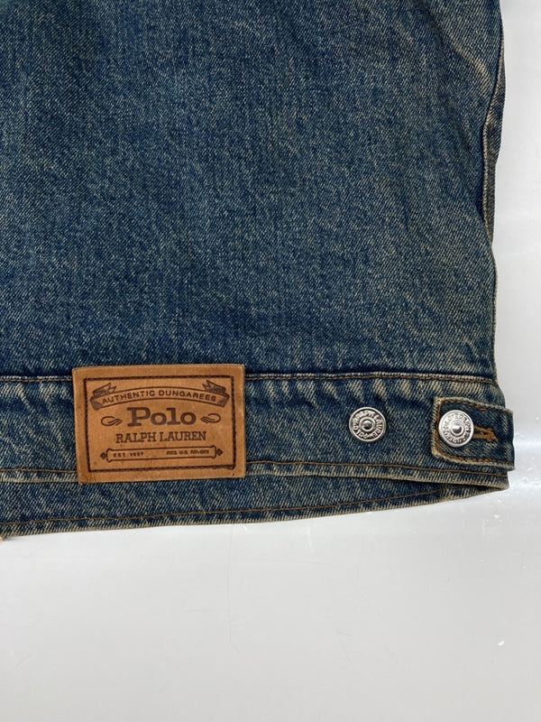 ラルフローレン RalphLauren 80s 90s DENIM JACKET デニム ジャケット 裏地ブランケット ボタン Gジャン アウター インディゴ 青 ジャケット 無地 ブルー Lサイズ 104MT-2067