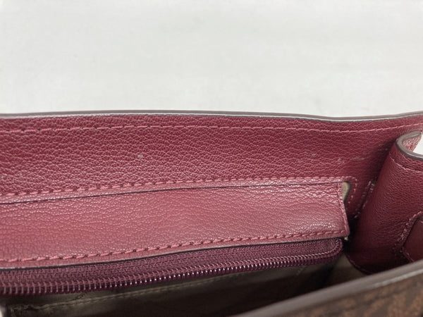 マイケル・コース MICHAEL KORS HAMILTON サッチェル スモール MK シグネチャー ロックチャーム ショルダーバッグ ハンドバッグ クロスボディ BROWN 茶色 ボルドー BORDEAUX  35F1GHMS2B150 バッグ レディースバッグ 2way・3wayバッグ 総柄 ブラウン 104B-47