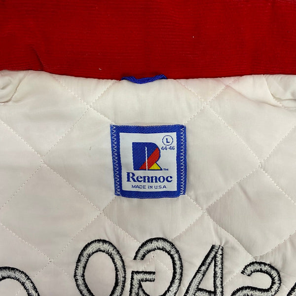 【曜日割引対象外】 レノック Rennoc 80's コーデュロイ バーシティジャケット スタジャン USA製 ジャケット レッド Lサイズ 201MT-4766 VB