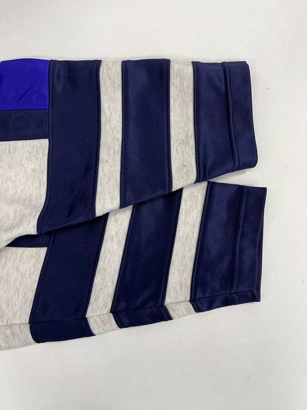 アディダス adidas 90s 90年代 デサント製 トレフォイルビッグロゴ ヴィンテージ vintage プルオーバー モックネック スウェット ブルー Lサイズ 101MT-4518