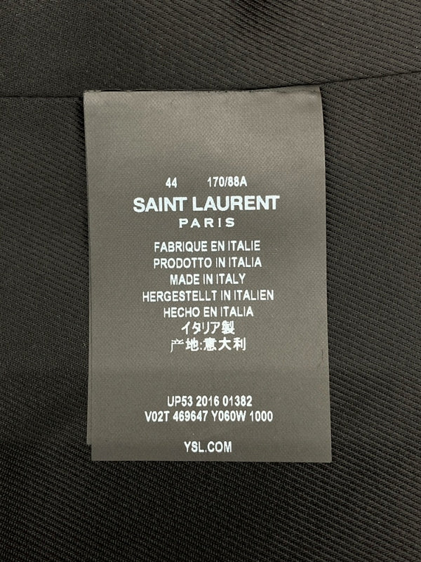 サンローラン Saint Laurent 16年 Pea Coat ピー コート Pコート ウールジャケット エディ期 アウター ブルゾン 黒 469647 Y060W サイズ 44 コート 無地 ブラック 104MT-1065