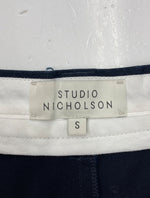 スタジオニコルソン STUDIO NICHOLSON PEACHED COTTON TWILL PANTS ピーチ コットン ツイル パンツ ジップフライ ワイド ズボン 紺 無地 SNM-351 ボトムスその他 ネイビー Sサイズ 104MB-154