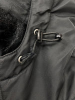 ステューシー STUSSY DOWN JACKET ダウン ジャケット N-3B フライト ニット切り替え ジップアップ ファー アウター 黒 ジャケット 総柄 ブラック Lサイズ 104MT-1653